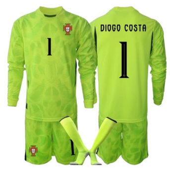 Billige Fotballdrakt Portugal Diogo Costa #1 Keeper Replika Hjemmedraktsett Barn VM 2026 Langermet (med bukser)